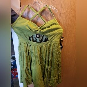 Pinup girl clothing olive cutout dress